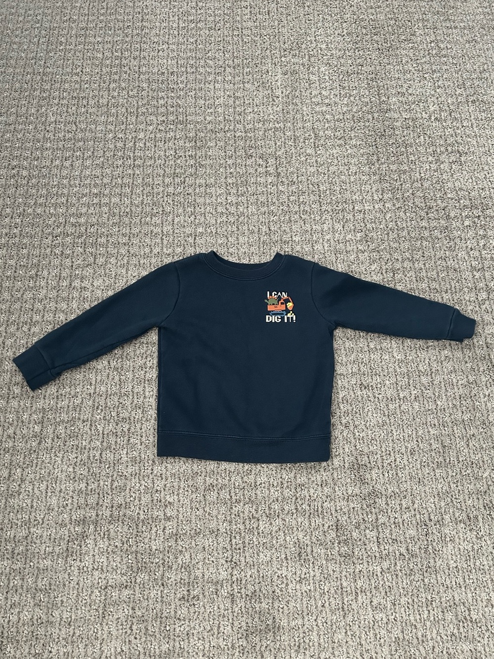 Garanimals Navy Sweatshirt with 'I Can Dig It' Excavator Graphic